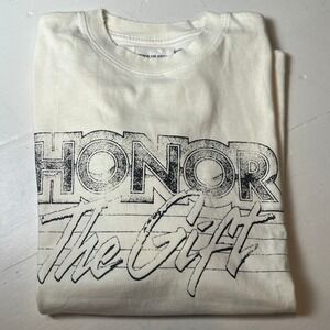 Honor The Gift Men's M Cream Graphic T-Shirt Short Sleeve Cotton Streetcore